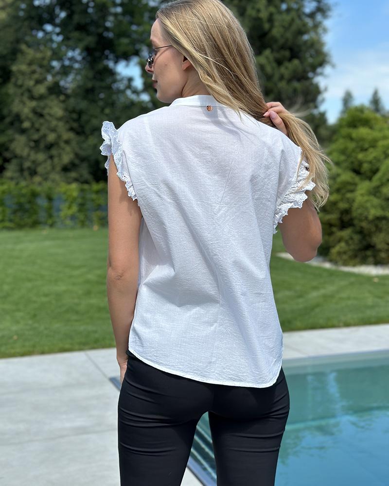 Halenka dámská Replay bílá s volány