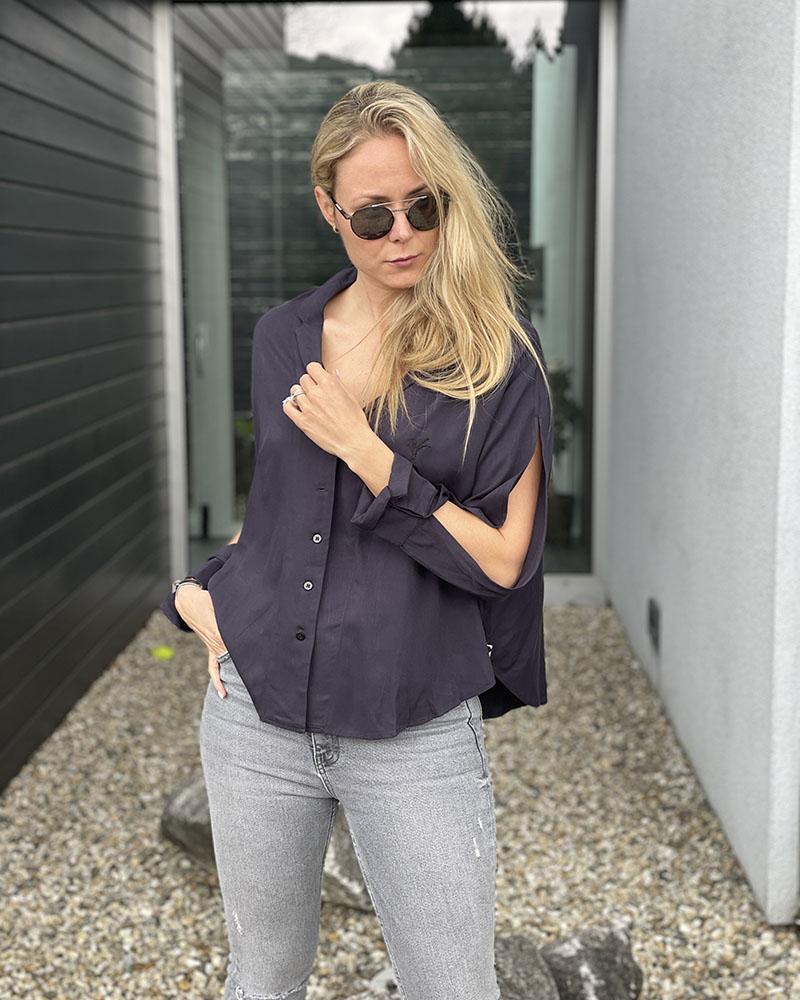 Women's shirt OneTeaspoon SIG MARGAUX dark blue