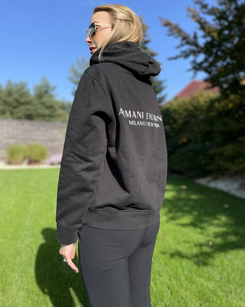 Armani Exchange men's sweatshirt black with hood