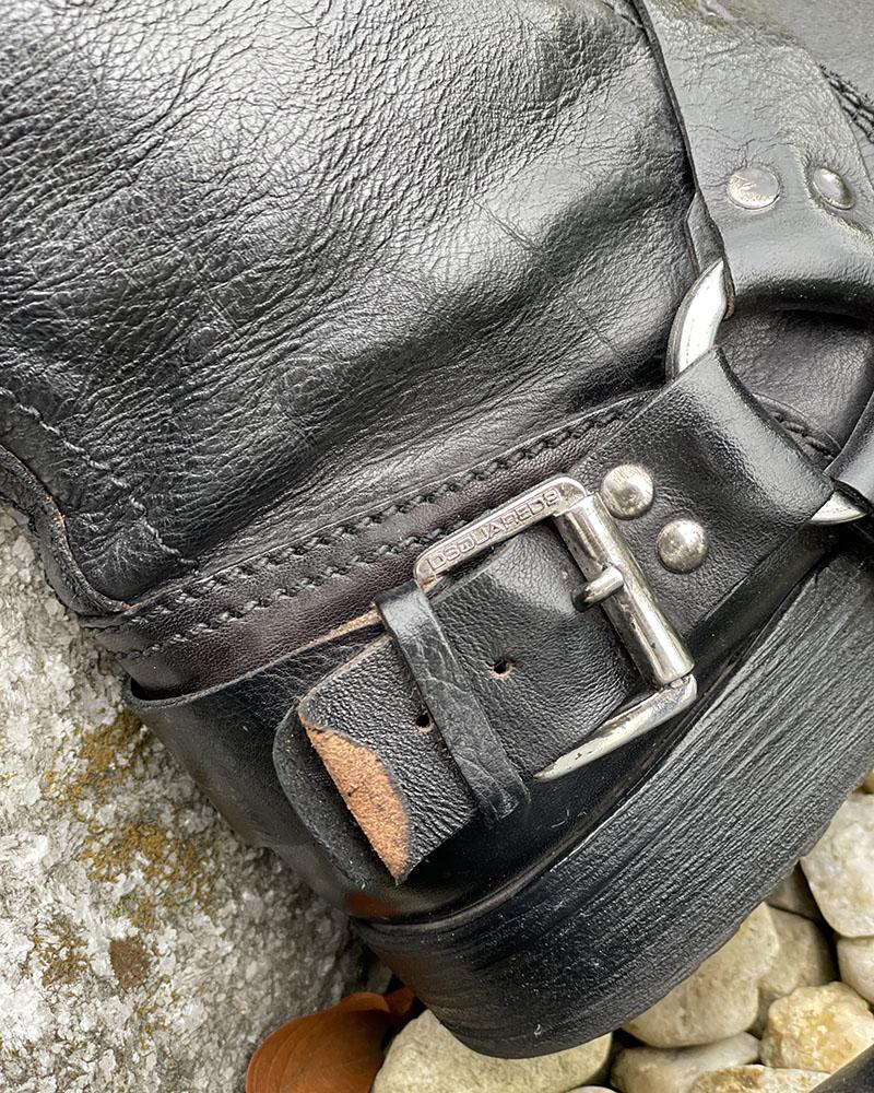 Kozačky dámské Dsquared2 černé s páskem