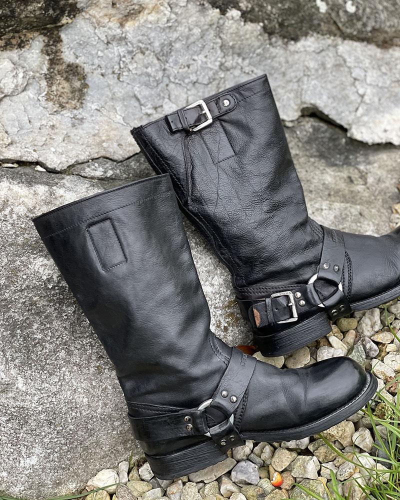 Kozačky dámské Dsquared2 černé s páskem
