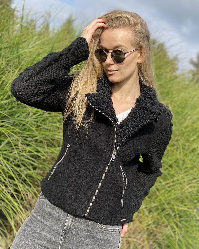 Diesel women's black sweater coat