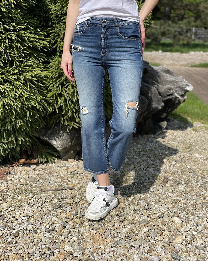 Pinko women's blue ripped jeans