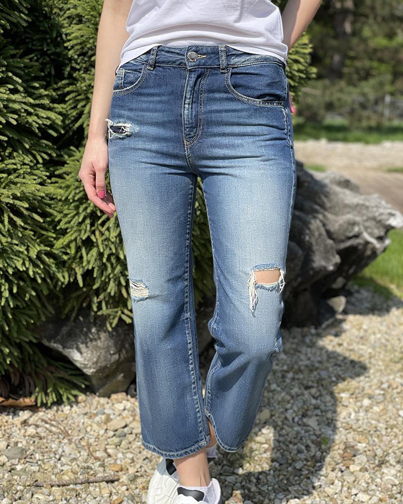 Pinko women's blue ripped jeans