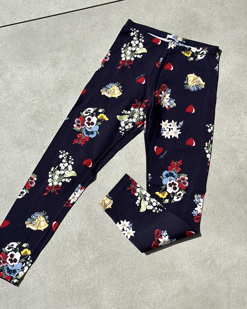 Children's leggings Monnalisa blue with print