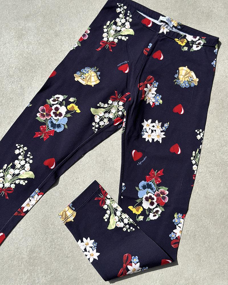 Children's leggings Monnalisa blue with print