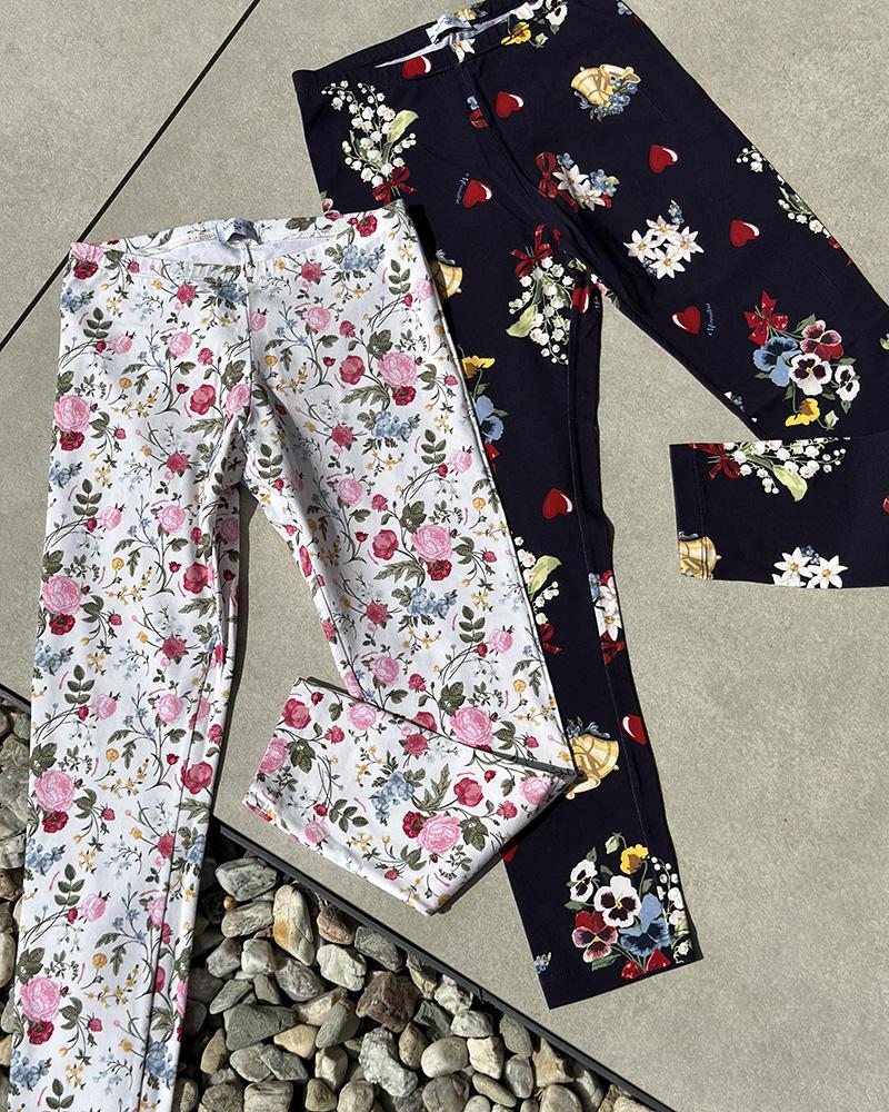 Children's leggings Monnalisa blue with print