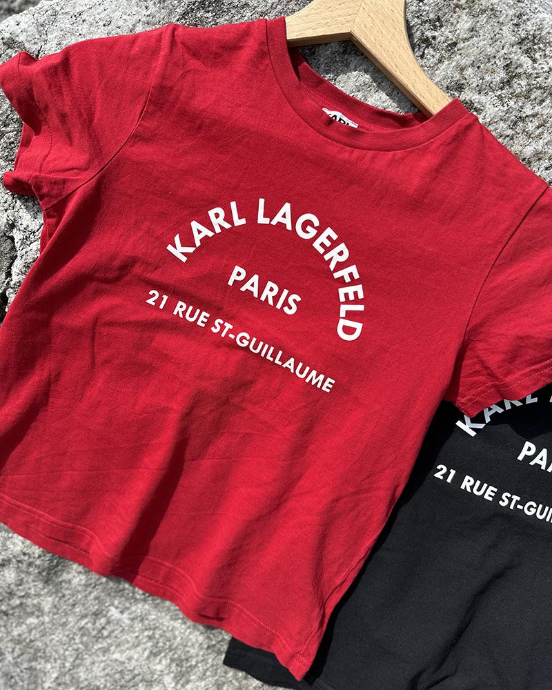 T-shirt for children Karl Lagerfeld black with inscription