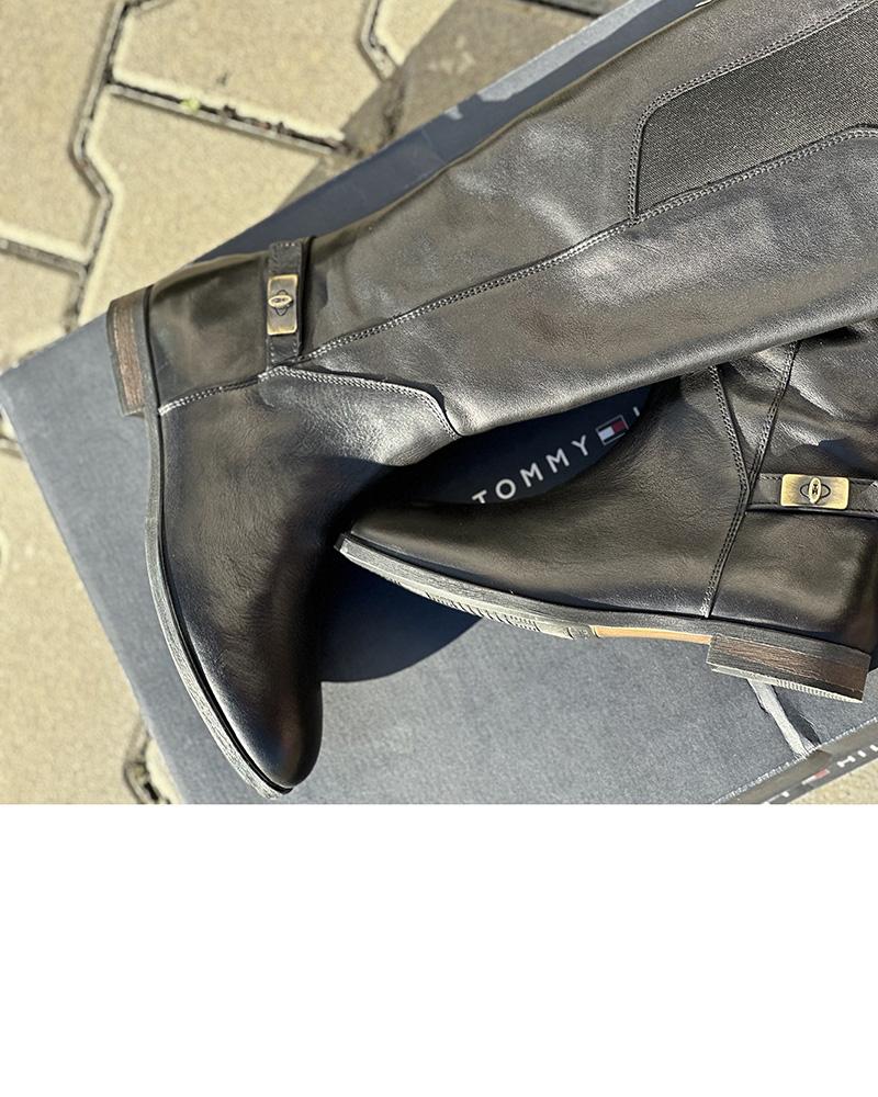 Kozačky dámské Tommy Hilfiger kožené