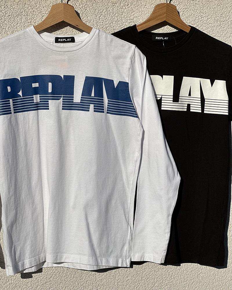 Triko dětské Replay bílé s nápisem