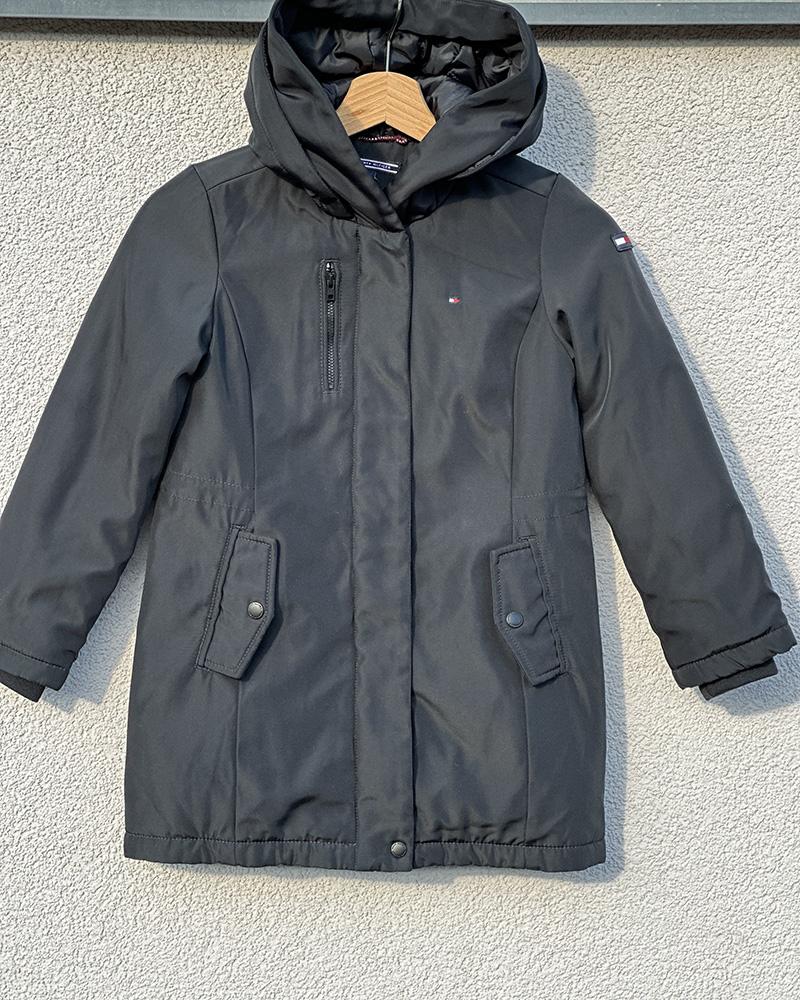 Bunda dětská Tommy Hilfiger modro-černá s kapucí