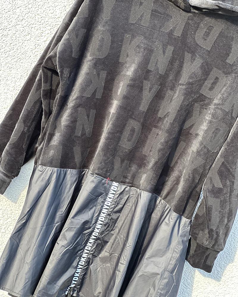 Children's dress DKNY suede black with hood