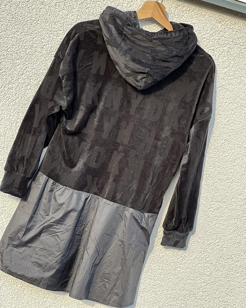 Children's dress DKNY suede black with hood