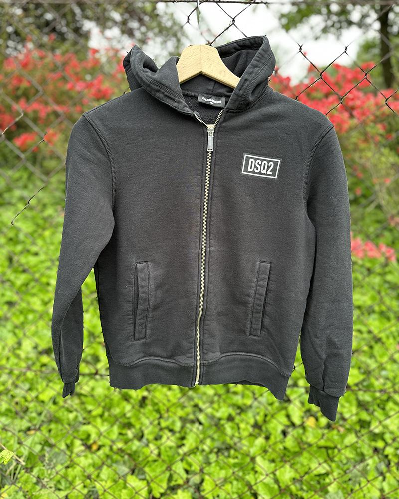 Mikina dětská Dsquared2 černá s kapucí