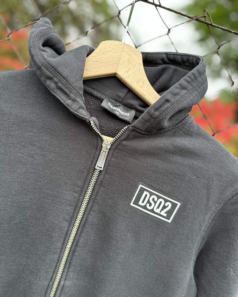 Mikina dětská Dsquared2 černá s kapucí