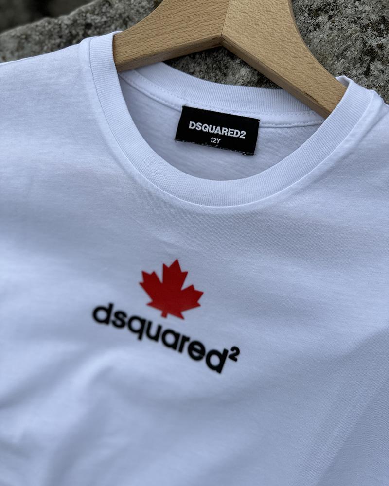 Children's T-shirt Dsquared2 white with a leaf
