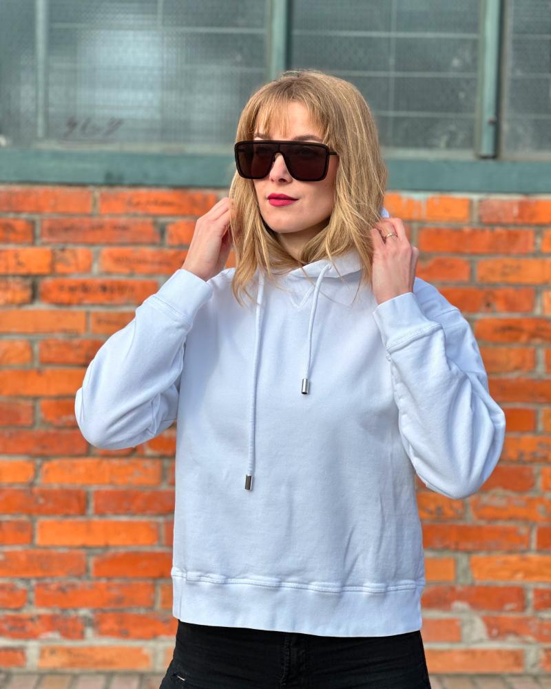 Mikina dámská Dsquared2 ICON bílá s kapucí