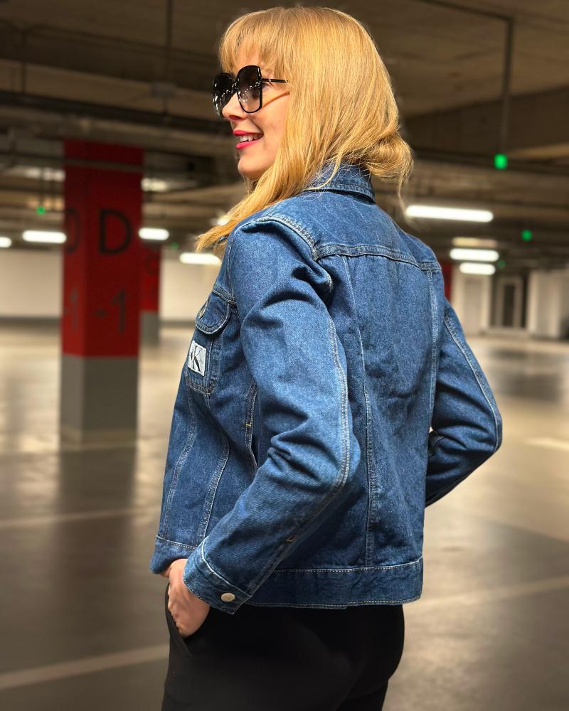 Bunda dámská Calvin Klein džínová modrá