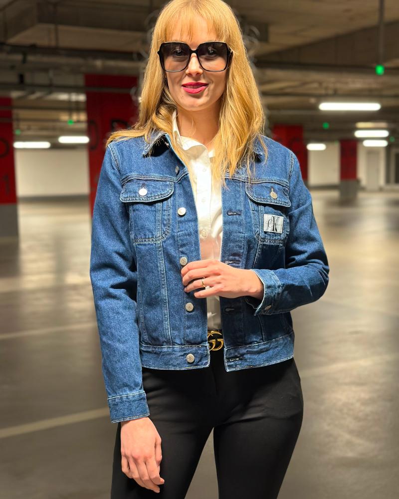 Bunda dámská Calvin Klein džínová modrá