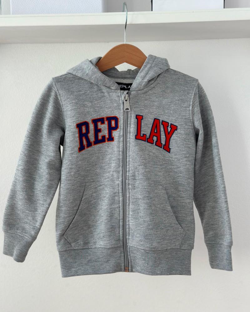 Replay gray children's sweatshirt with zip