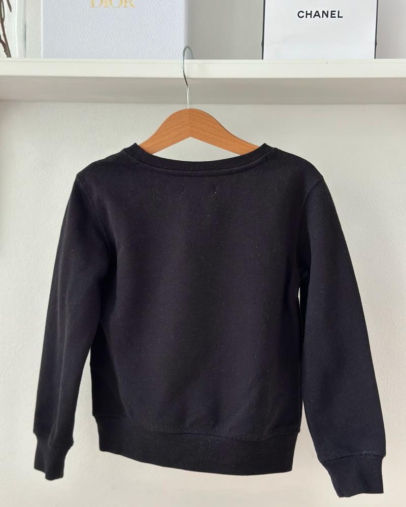 Mikina dětská Replay černá s výšivkou květin