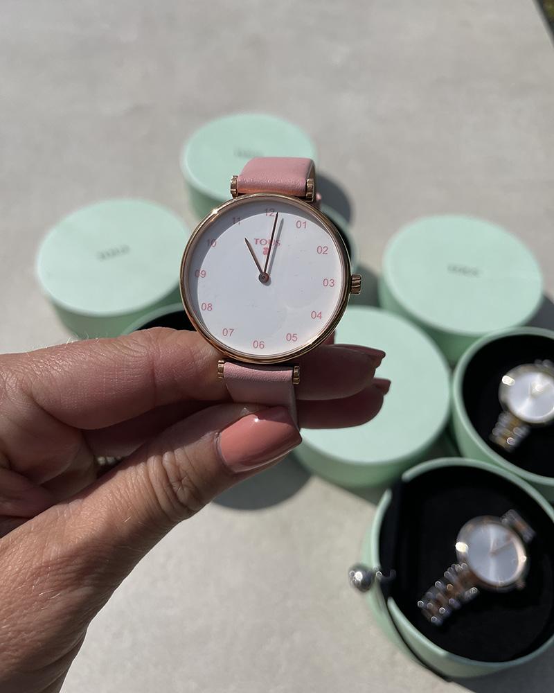 Women's watch Tous pink with a gold dial