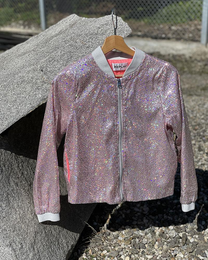 Children's jacket Replay old pink sequined