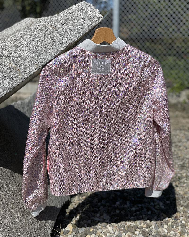 Children's jacket Replay old pink sequined