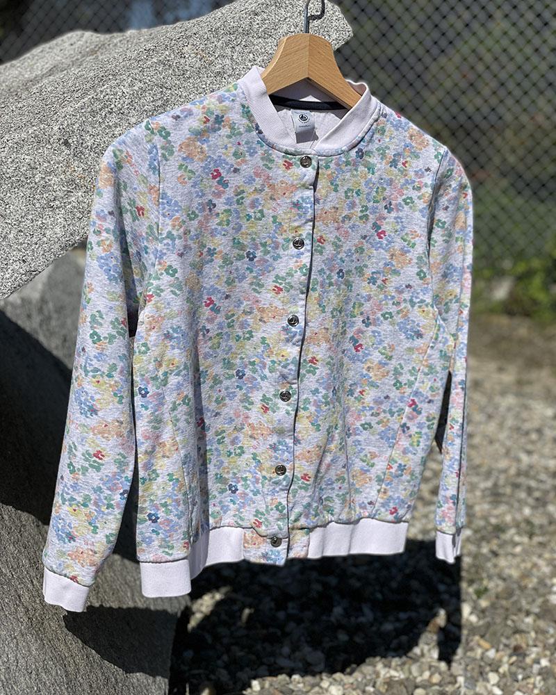 Mikina dětská Petit Bateau květinová