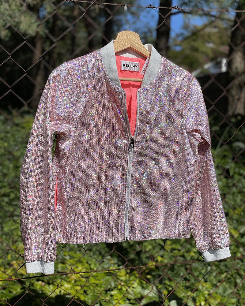 Children's jacket Replay old pink sequined