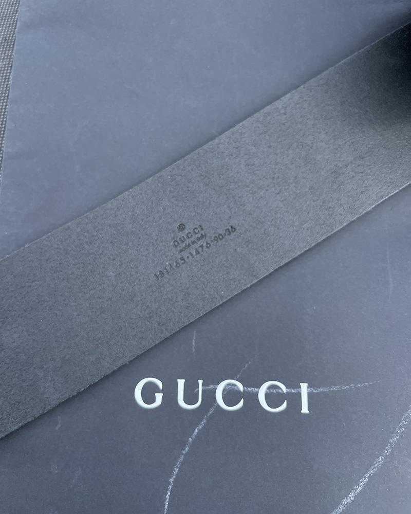 Opasek dámský Gucci GUCCISSIMA černý lesklý