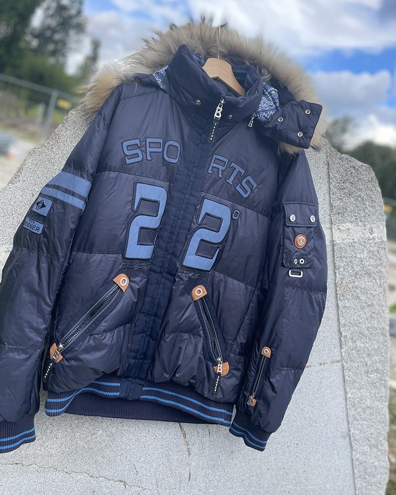 Bunda pánská Bogner modrá s kapucí