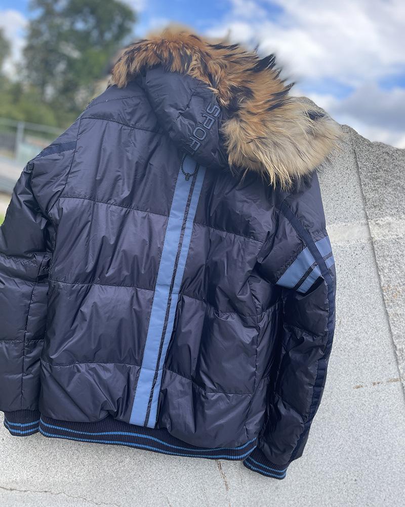 Bunda pánská Bogner modrá s kapucí