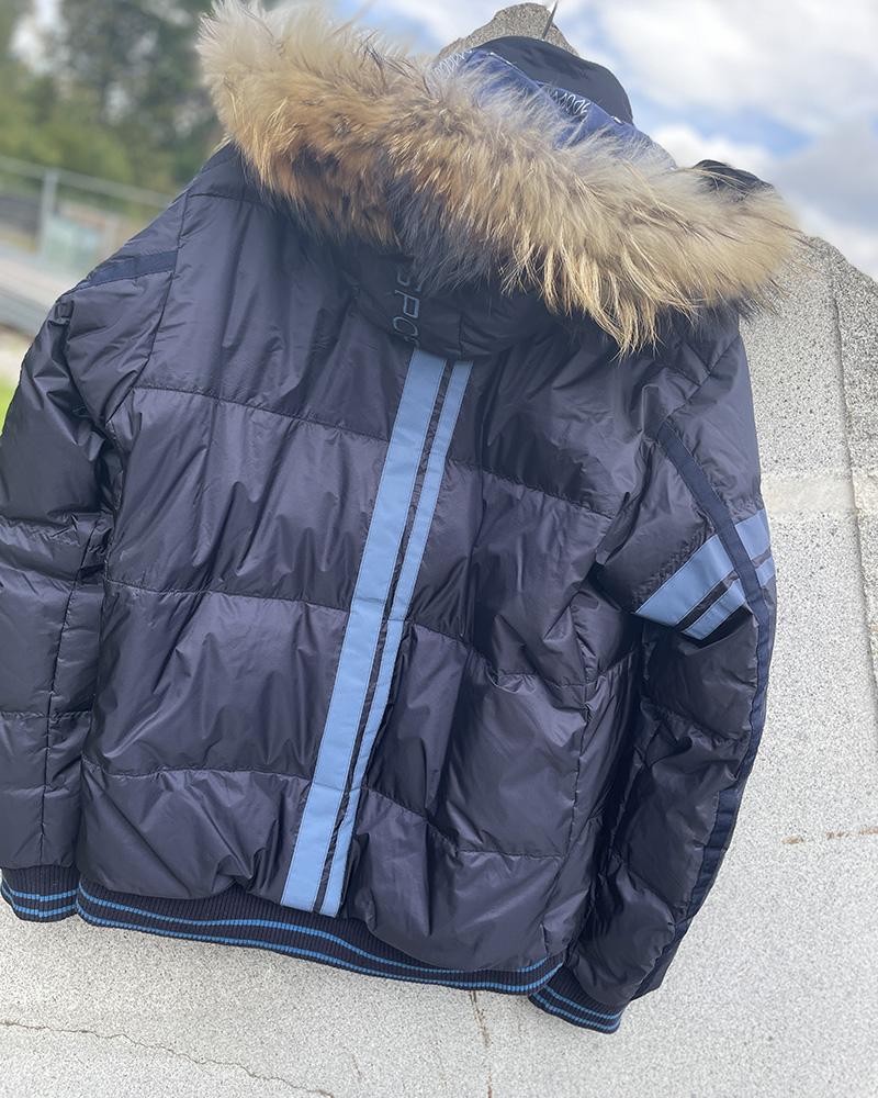 Bunda pánská Bogner modrá s kapucí