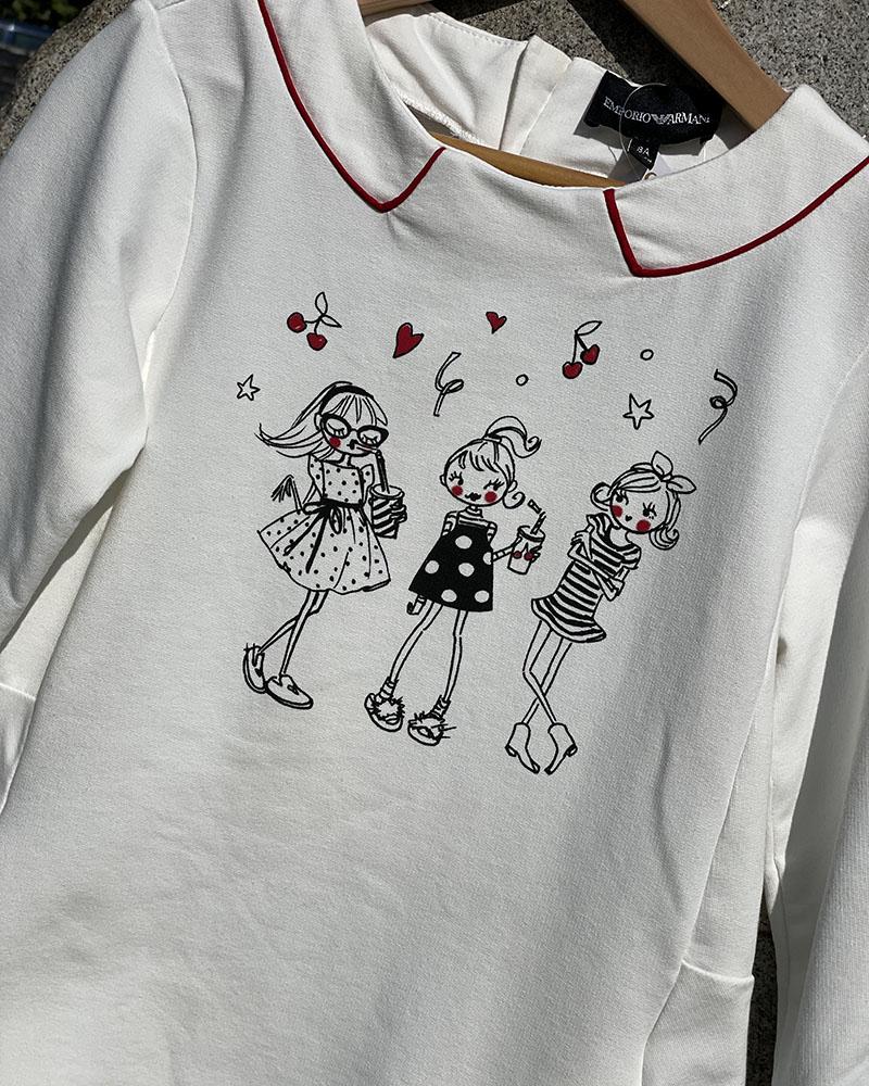 Šaty dětské Emporio Armani krémové