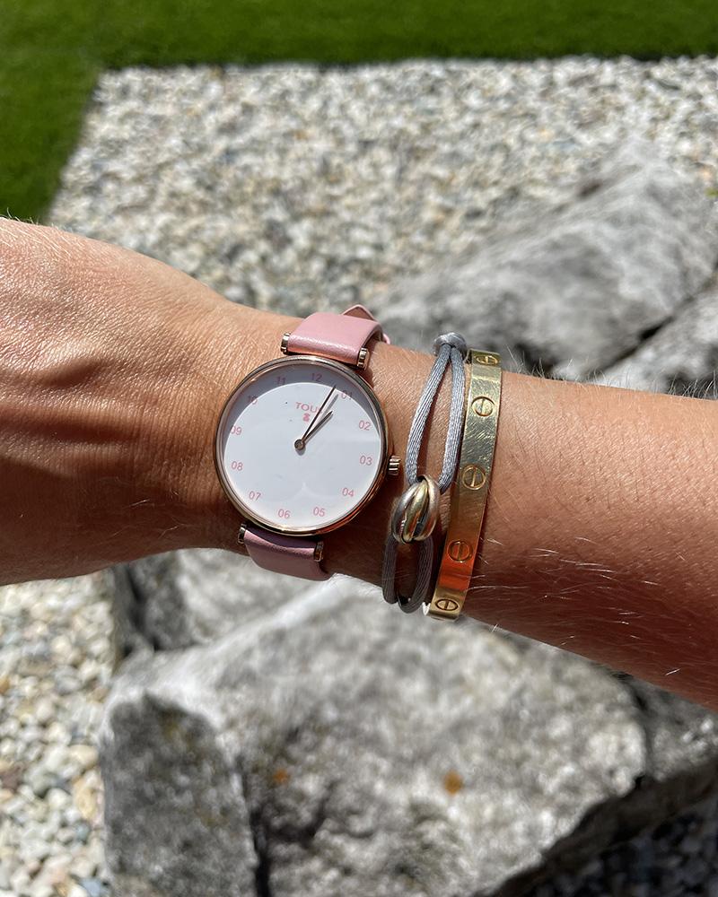 Women's watch Tous pink with a gold dial