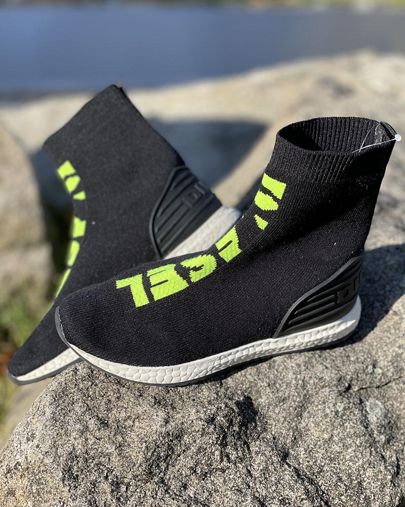 Children's Diesel SLIP ON sock sneakers with lettering