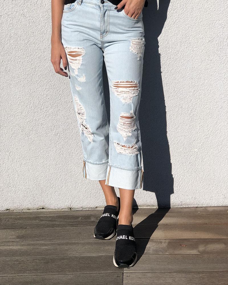 Women's jeans Just Cavalli light blue ripped