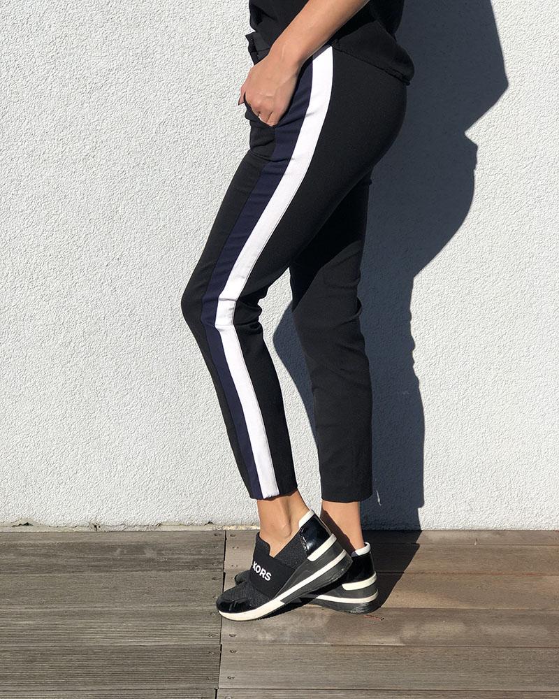 Kalhoty dámské Pinko modré s pruhem