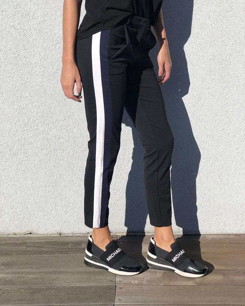 Kalhoty dámské Pinko modré s pruhem