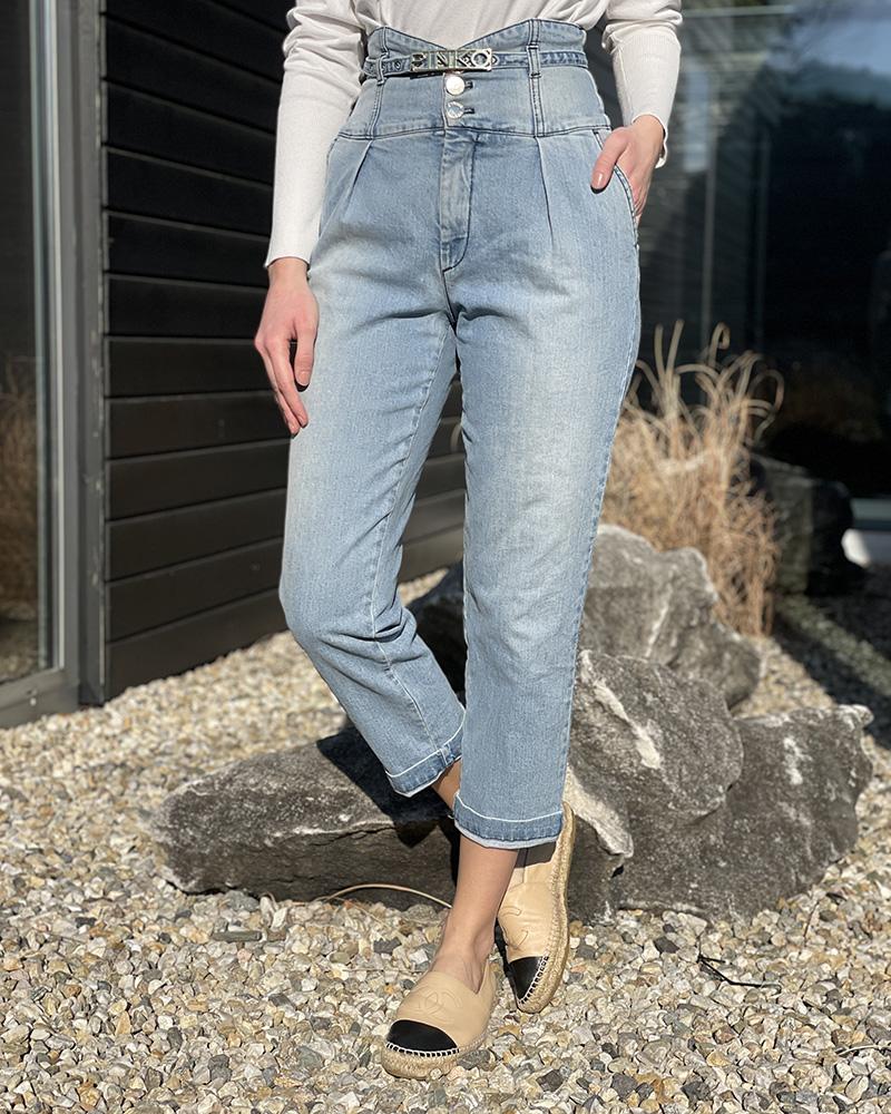 Women's jeans Pinko ARIEL blue with high waist