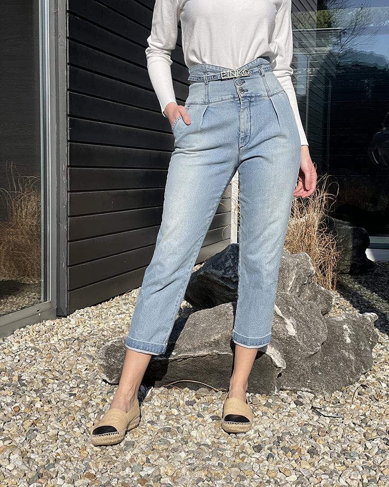 Women's jeans Pinko ARIEL blue with high waist