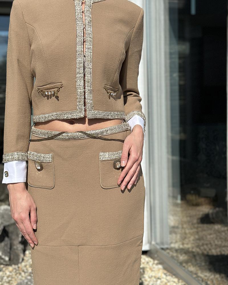 Kostým dámský Elisabetta Franchi hnědý