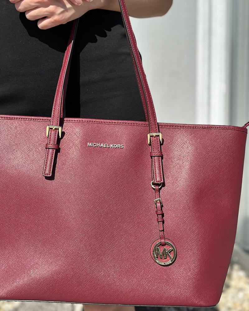 Women's handbag Michael Kors JET SET TRAVEL burgundy