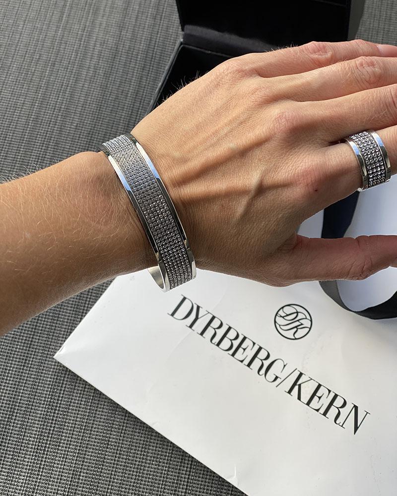 Women's set Dyrberg/Kern silver with rhinestones