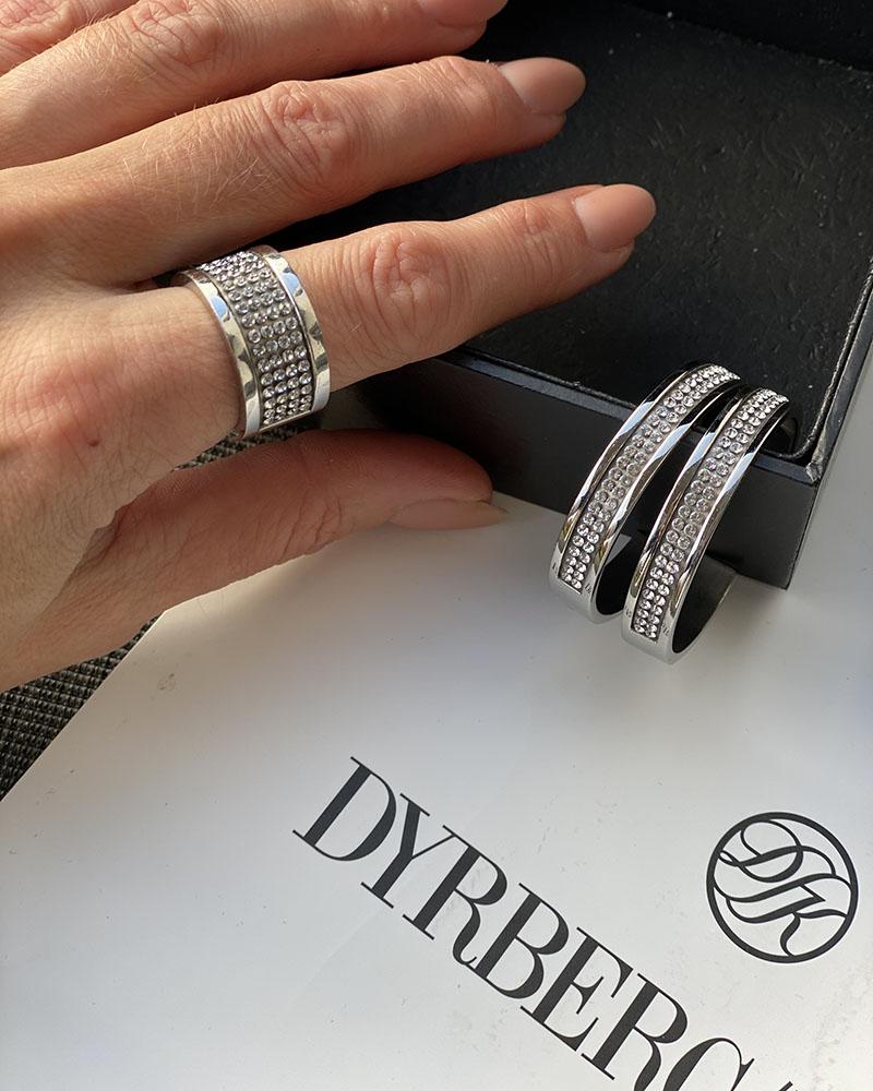 Women's set Dyrberg/Kern silver with rhinestones
