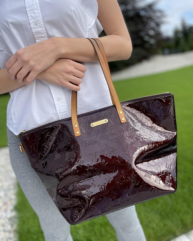 Burgundy tote handbag on sale