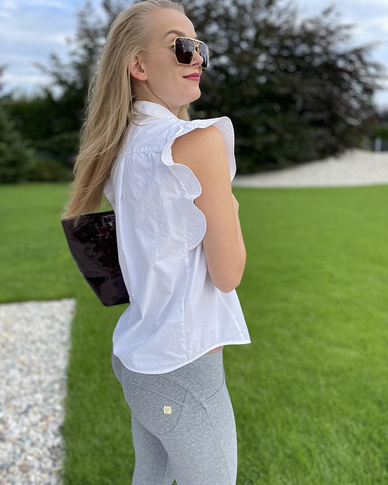 Women's shirt Pinko white with ruffles