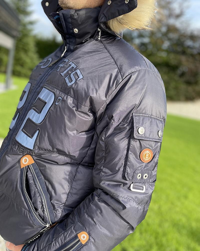 Bunda pánská Bogner modrá s kapucí