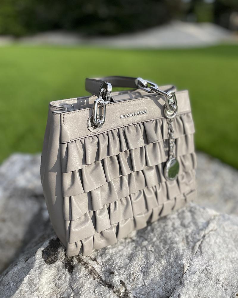 Michael Kors women's handbag gray with frills